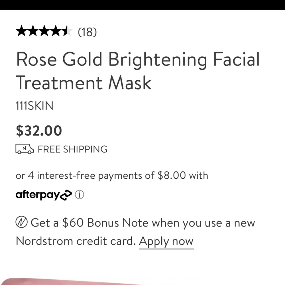 *Set of 4* 111 skin Rose gold brightening facial mask